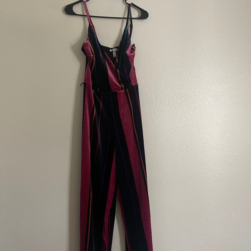 Velvet Striped Jumpsuit NWT